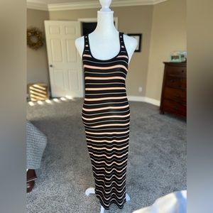 Billabong bodycon maxi dress, stripe design, Medium